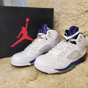 Jordan Sneakers with White and Teal Accents